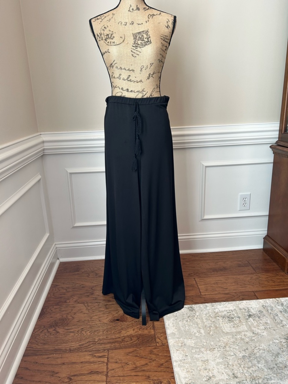new directions Black Wide-Leg Drawstring Palazzo Pants